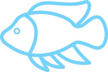 vector cartoon illustration of a fish	
