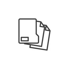 Fototapeta na wymiar Document folder line icon. linear style sign for mobile concept and web design. File folder outline vector icon. Symbol, logo illustration. Vector graphics
