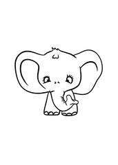 Cute elephant on a white background
