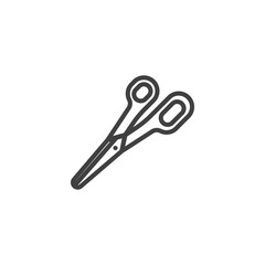 Office scissors line icon. linear style sign for mobile concept and web design. Scissors outline vector icon. Symbol, logo illustration. Vector graphics