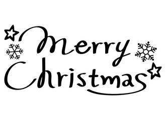 手書きのメリークリスマスのロゴマーク／レタリング／タイポグラフィ　Merry Christmas logo, typography