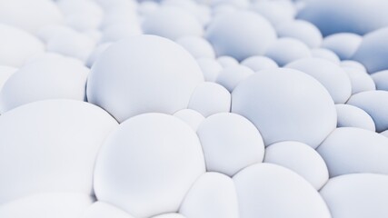 Abstract background of white balls 3d illustration