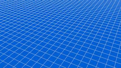 Vector perspective grid. Digital background in retro style. Wireframe landscape on blue background.