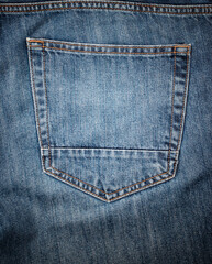 Back pocket on old worn jeans for background