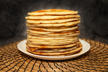 A stack of fresh and flavorful pancakes