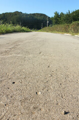 close up cement road. concrete road.
