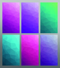 Polygon color background. Screen vector design for mobile apps. 