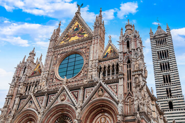 Fototapeta na wymiar Magnificent Cathedral of Our Lady of the Assumption in Siena in Tuscany, Italy