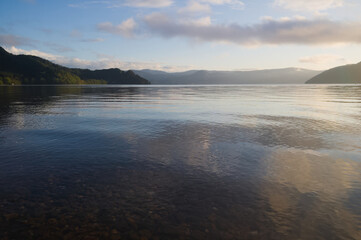 sunset over the lake
