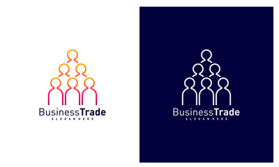Leadership logo design vector, Colorful People logo design template, Icon symbol