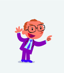 cartoon character of businessman pointing while arguing