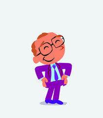 Satisfied cartoon character of businessman