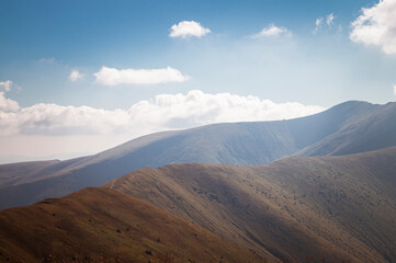 mountains and clouds