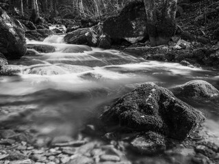 Kot Falls in Spring. Italy in Black and White © Nicola Simeoni