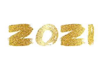 2021 gold glitter grunge lettering