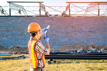 Engineers are supervising the construction work at the site.