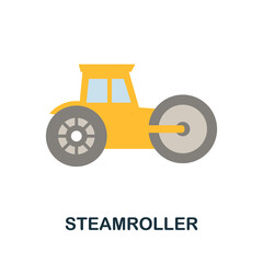 Steamroller icon. Simple element from construction collection. Creative Steamroller icon for web design, templates, infographics and more
