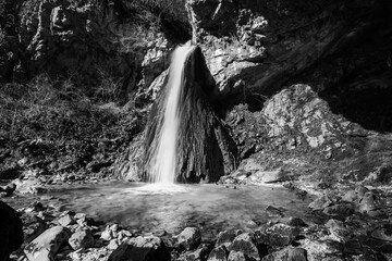 Kot Falls in Spring. Italy in Black and White © Nicola Simeoni