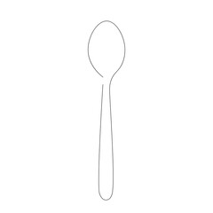 Spoon silhouette line drawing. Vector illustration