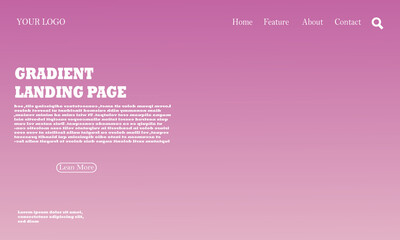 Beautiful light dark pink gradient background, for landing page templates, banners and more