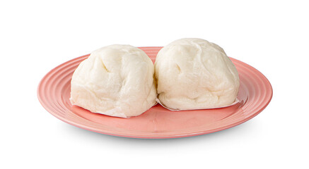 Chinese steamed roll. Close up on white background.