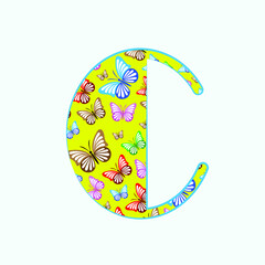 Letter C Logo  Design made from icon butterfly