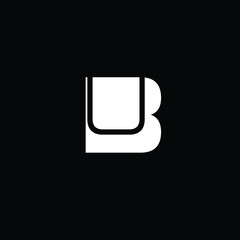 Creative Professional Trendy and Minimal Letter BU UB Logo Design in Black and White Color, Initial Based Alphabet Icon Logo in Editable Vector Format