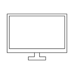 PC line icon. Vector illustration. Empty screen computer monitor in flat style. Monitor technology icon.