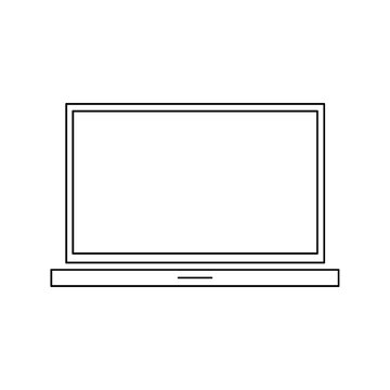 Laptop vector illustration. Empty screen computer monitor in flat style. Monitor technology icon.