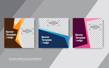 set banner social media post design,vector illustrations.