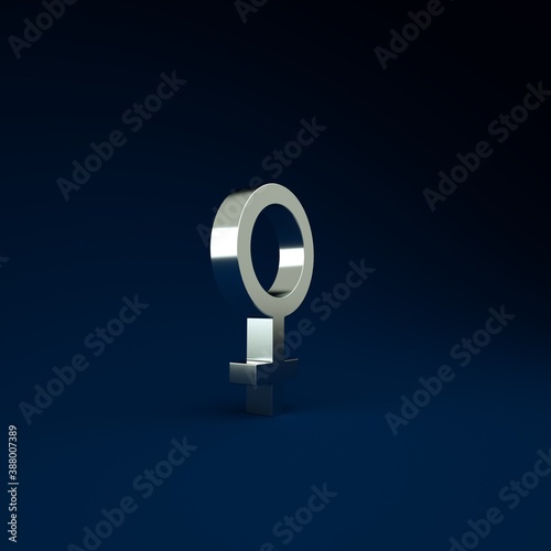 Fototapete Silver Female Gender Symbol Icon Isolated On Blue Background Venus Symbol The Symbol For A Female Organism Or Woman Minimalism Concept 3d Illustration 3d Render Oksana
