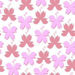 Obraz premium Butterflies Seamless Pattern Hand Drawn-22