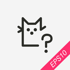 Missing cat icon isolated on background. Animal symbol modern, simple, vector, icon for website design, mobile app, ui. Vector Illustration