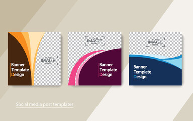 set banner social media post design,vector illustrations.