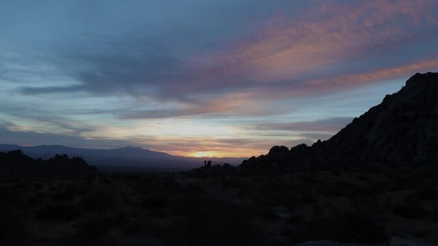 Sunrise Time Lapse In the AZ Desert With Mountain 