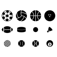 ball icon set vector symbol of sport