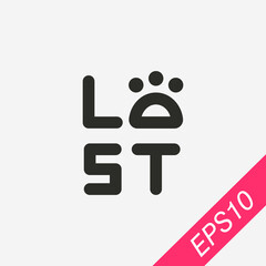 Lost pet icon isolated on background. Animal care symbol modern, simple, vector, icon for website design, mobile app, ui. Vector Illustration
