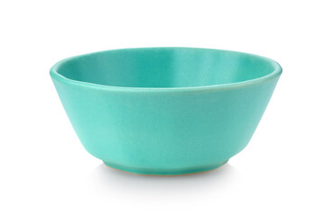 empty ceramic bowl on white background