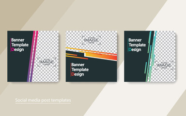 set banner social media post design,vector illustrations.