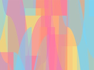 Beautiful of Colorful Art Pink, Yellow, Orange and Blue, Abstract Modern Shape. Image for Background or Wallpaper