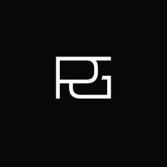 Creative Professional Trendy and Minimal Letter PG Logo Design in Black and White Color, Initial Based Alphabet Icon Logo in Editable Vector Format