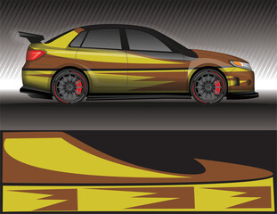 Naklejka premium Car livery wrap decal, rally race style vector illustration abstract background