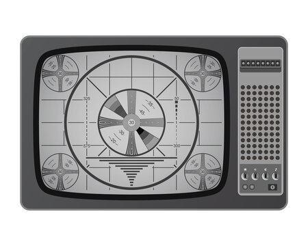 Retro television test. Television calibration pattern.