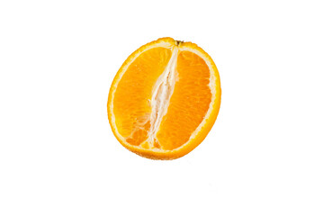 half juicy orange isolate on white background
