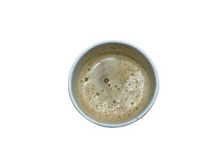 Coffee drink closeup isolated on white background