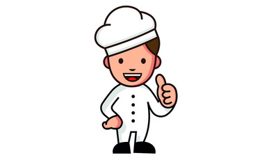cartoon illustration of a chef, with thumbs up
