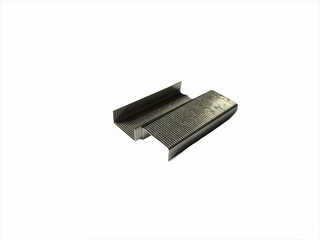Metal staples for stapler isolated on white background