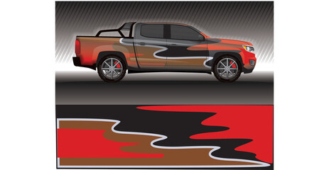 Naklejka premium Car livery wrap decal, rally race style vector illustration abstract background