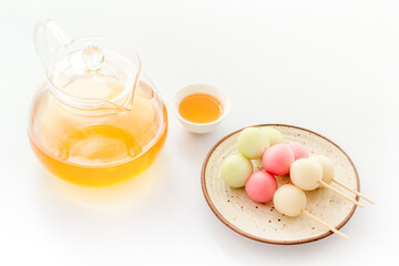 Japanese traditional sweets - dumpling rice cake, close up