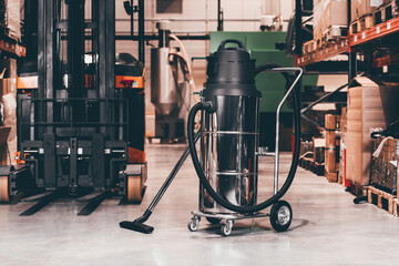 cleaning machine professional. industrial vacuum cleaners on a factory